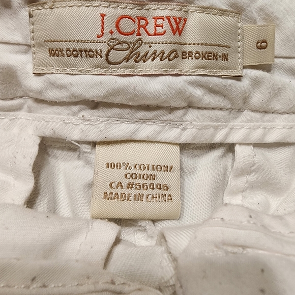 J. Crew 100% Cotton Chino Shorts Broken-In Size 6, White - Picture 4 of 5